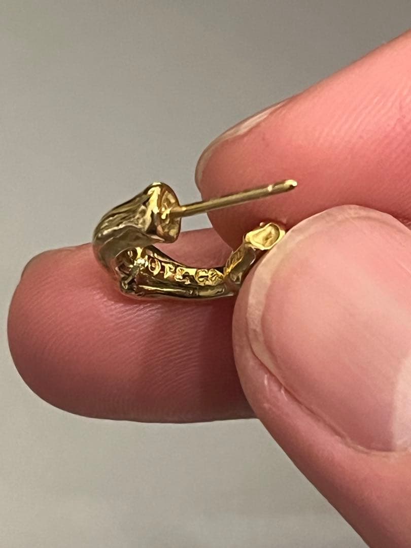 Tiffany バンブー　YG ピアス　片耳　k18