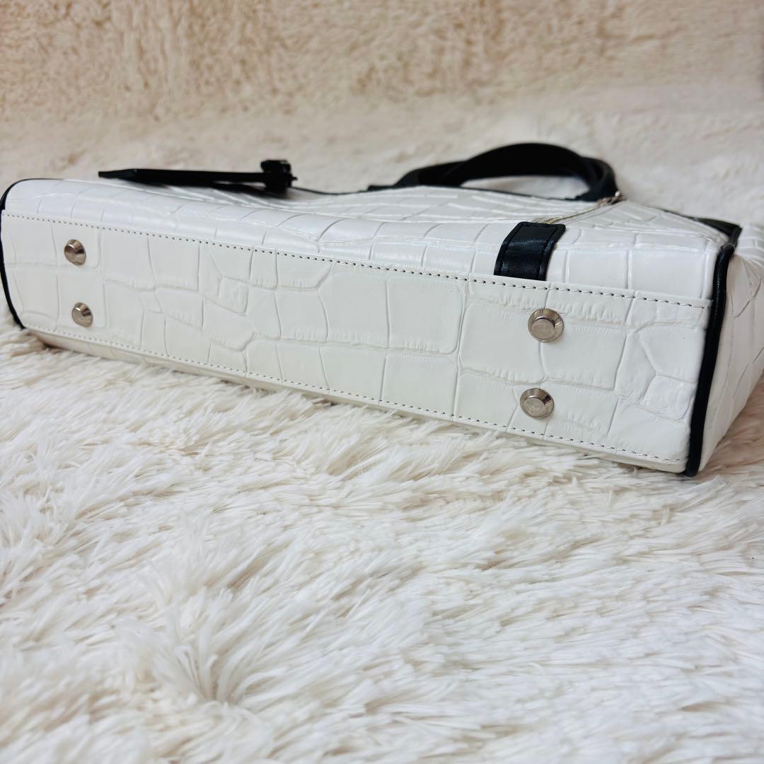 Samantha KINGZ クロコダイル　ホワイト　ビジネスバッグ A4