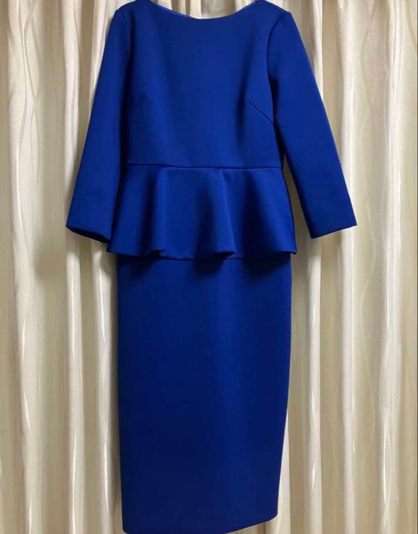 未使用に近い美品♡ セルフォード ロイヤルブルー ペプラムワンピース36