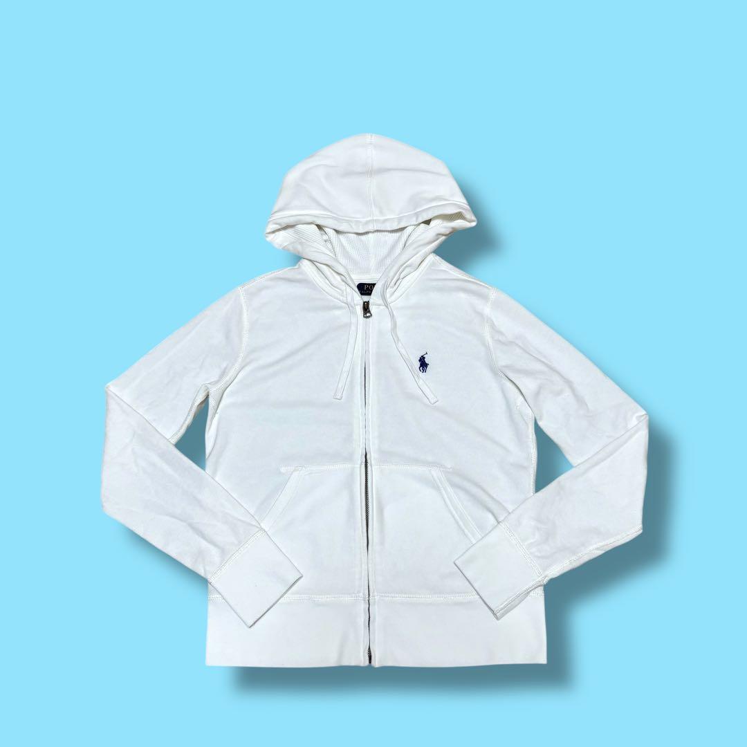 ‼️美品‼️ ラルフローレン ジップアップ パーカー ホワイト　NO3670