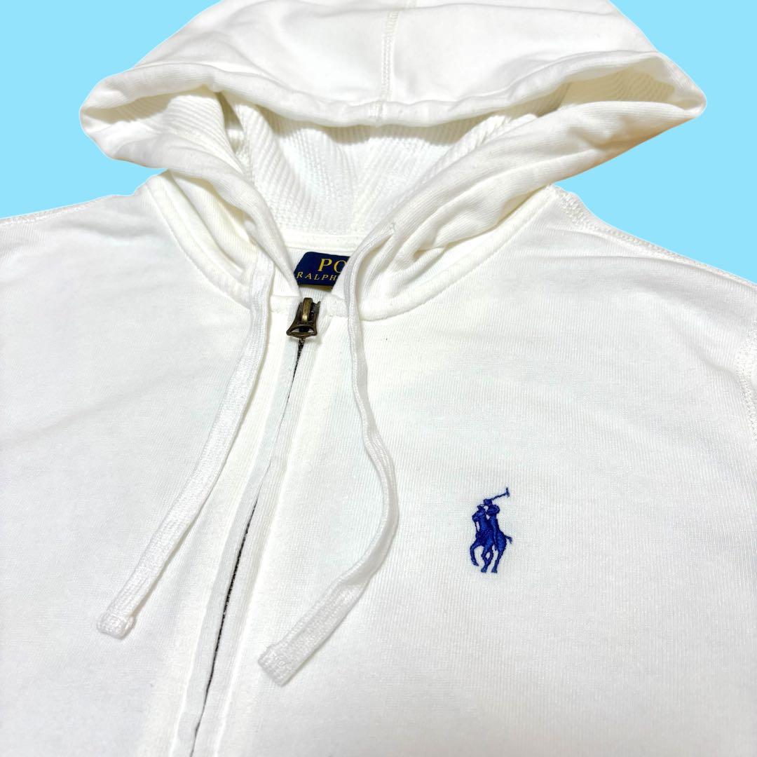 ‼️美品‼️ ラルフローレン ジップアップ パーカー ホワイト　NO3670