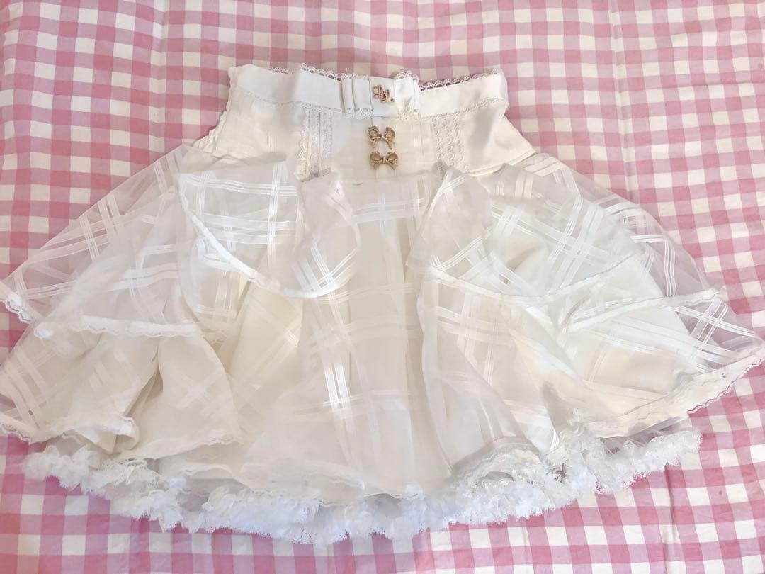 LIZLISA リズリサ シアーチェックフレアスカパン