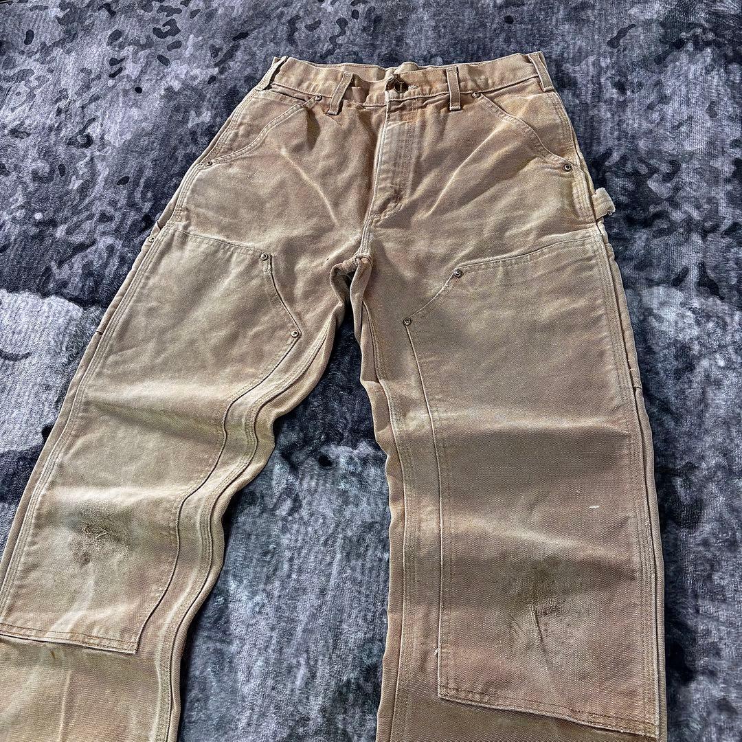 コメ欄セール！USA製 雰囲気系 Carhartt ダブルニー 実寸W35