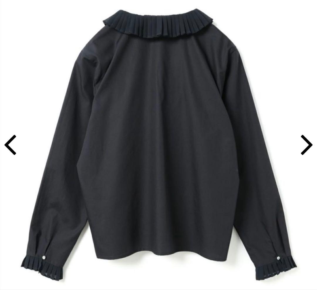 mizuiro ind プリーツカラーシャツ ブラック