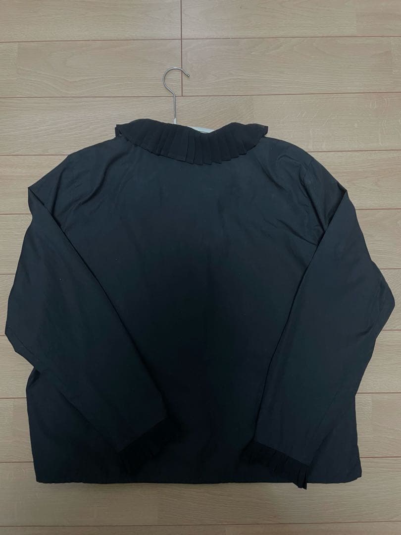 mizuiro ind プリーツカラーシャツ ブラック