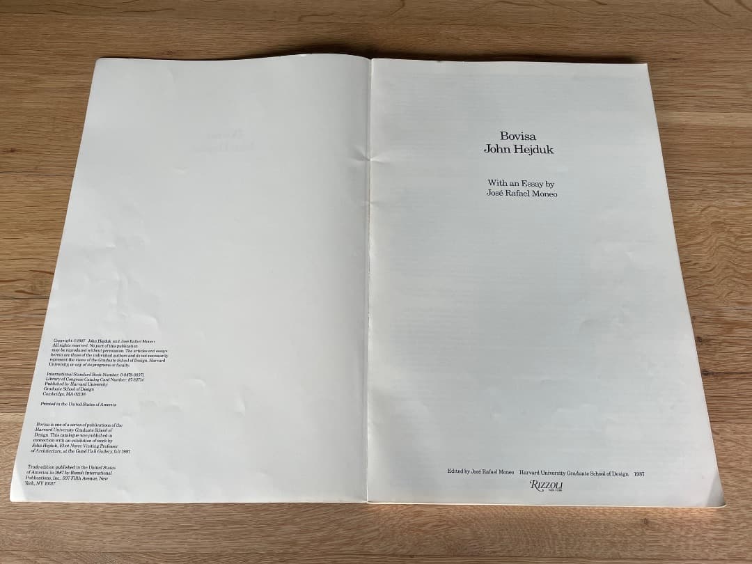 稀少本　John Hejduk ジョン・ヘイダック BOVISA