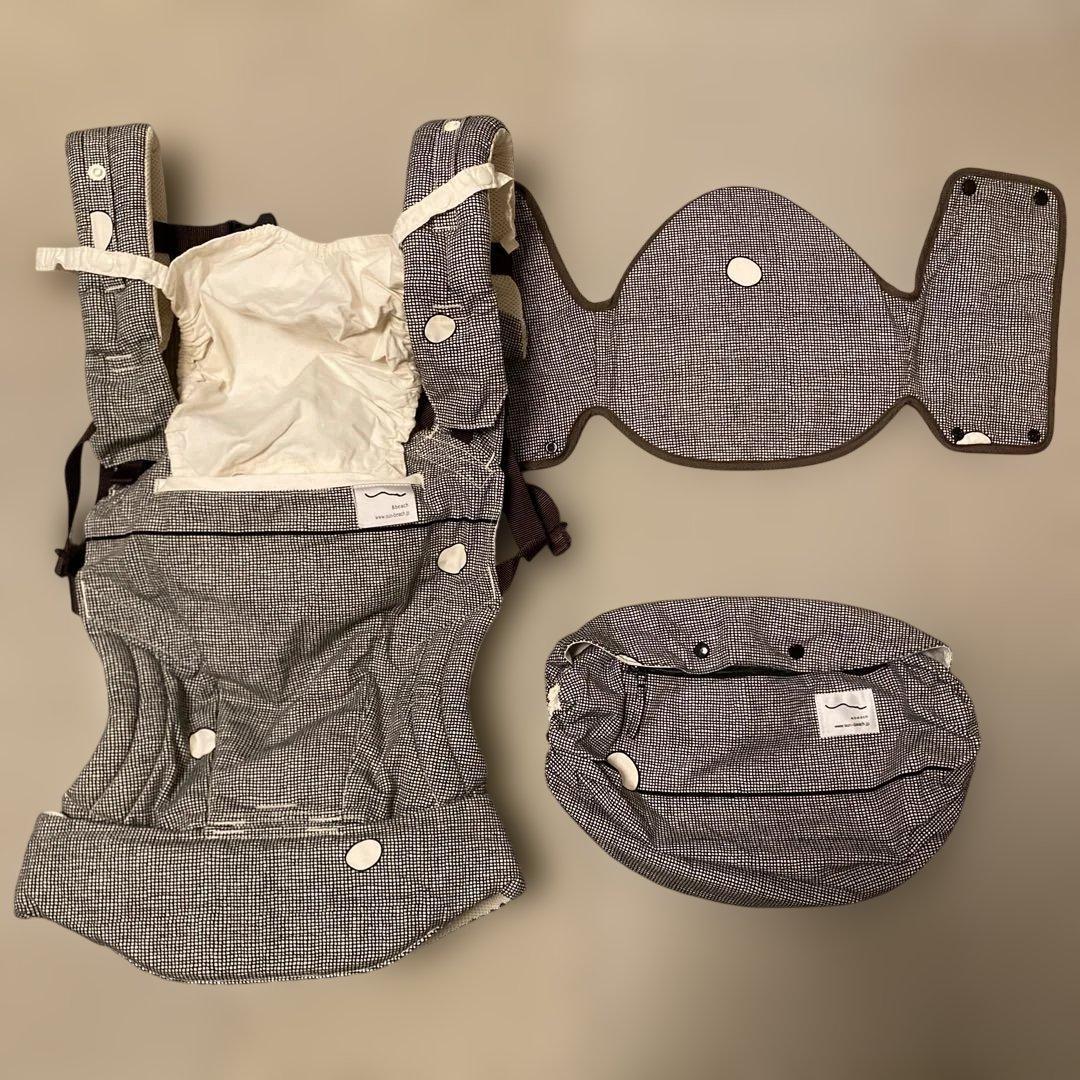 【極美品】サン＆ビーチ OM-1 いしけり抱っこ紐 収納ポーチ•ベッドサポート付