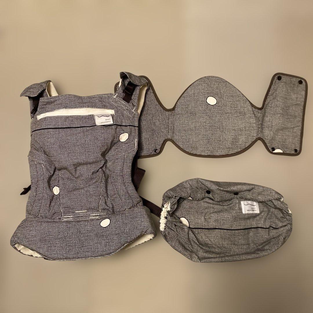 【極美品】サン＆ビーチ OM-1 いしけり抱っこ紐 収納ポーチ•ベッドサポート付