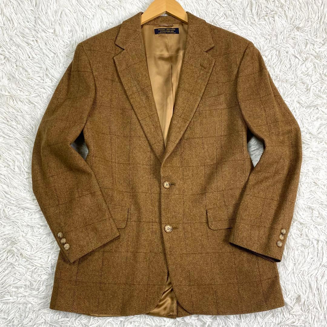 キャメル100%✨USA製ブルックスブラザーズヴィンテージツイードジャケットXL