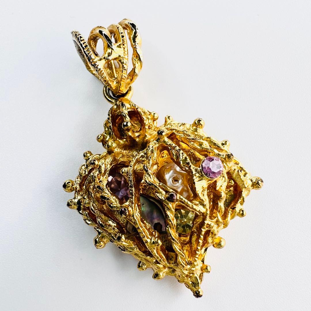 Christian Lacroix ラクロア ネックレストップ ストーンビーズ.