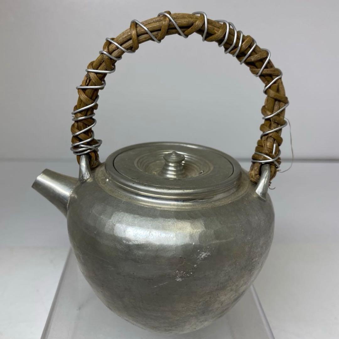 錫製　煎茶急須　199g 幅約10.5 ㎝　東さ8-0124①