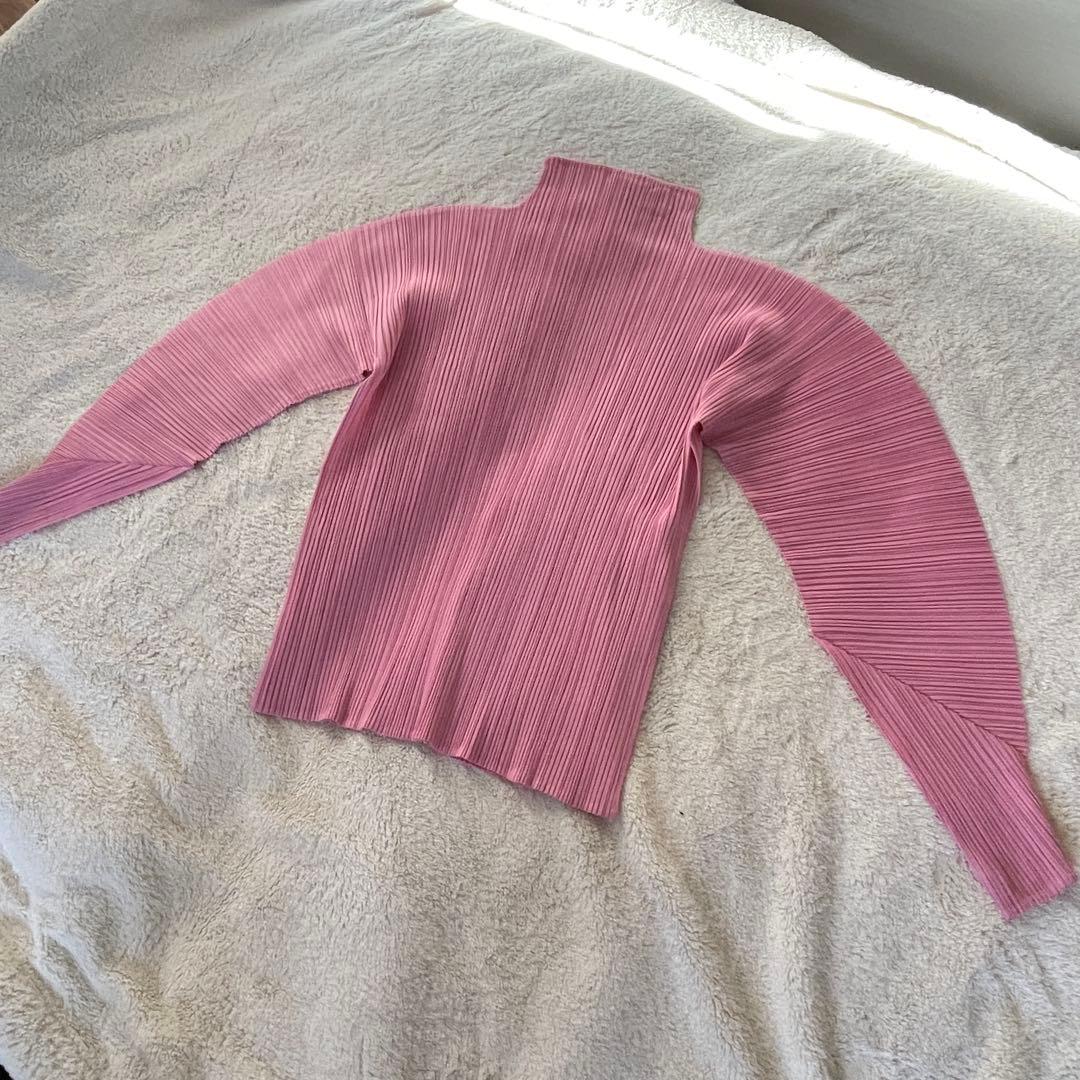 プリーツプリーズ プリーツカットソー ピンク