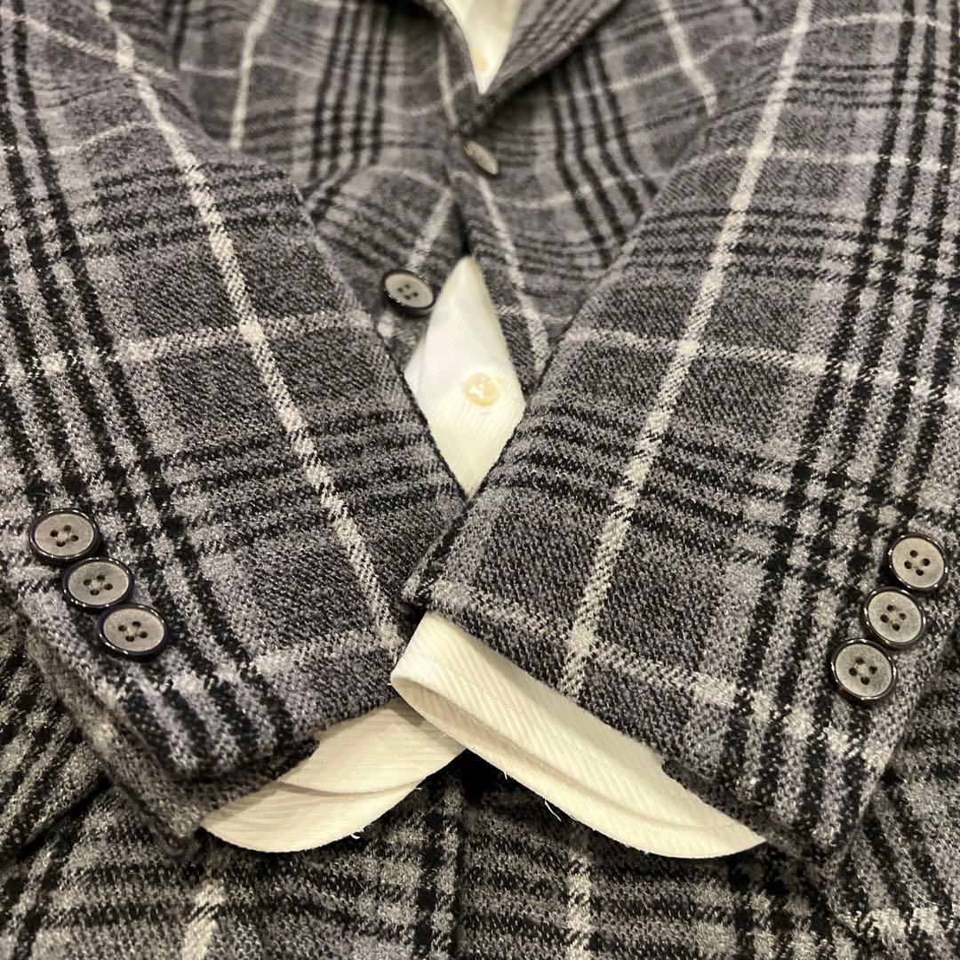 EDIFICE セットアップ パイル地 グレーチェック 165㌢-170㌢+5㌢