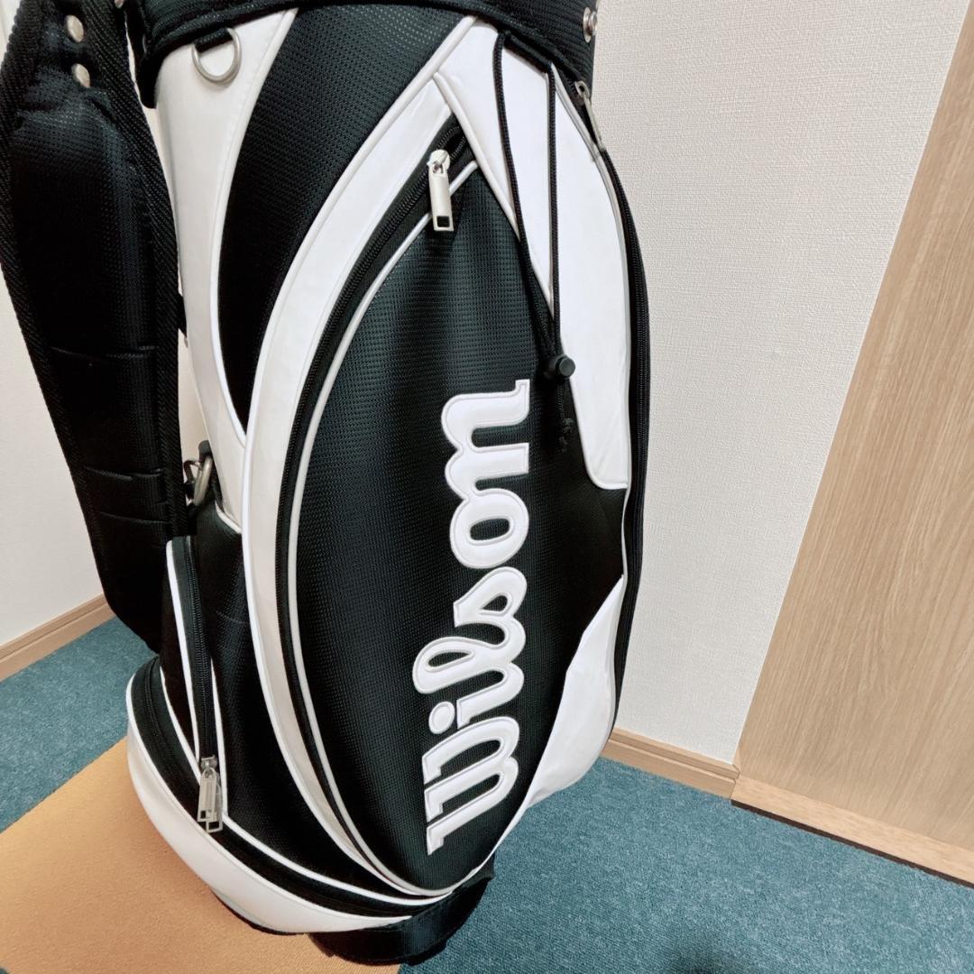 Wilson キャディバッグ 黒白 ゴルフバック ナイロン 布 きれい 未使用級