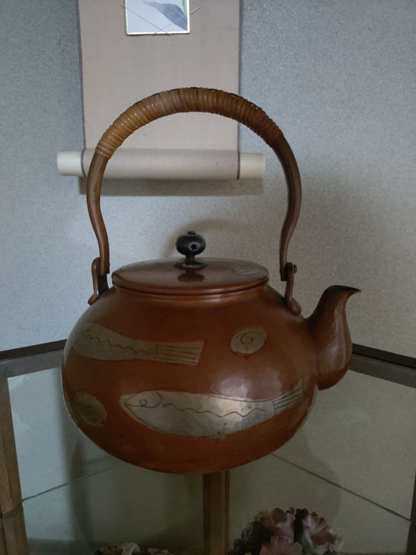 玉川堂　銅製やかん　竹ハンドル