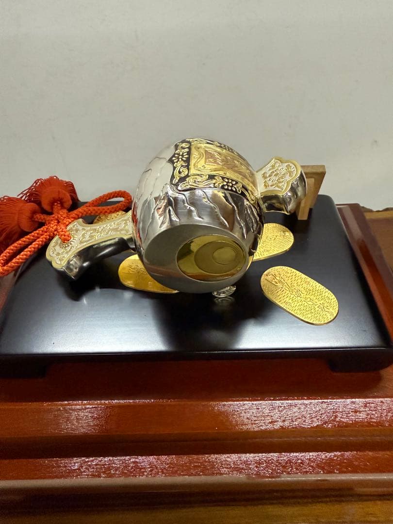 銀製 小槌 小判 武比古作 縁起物　風水