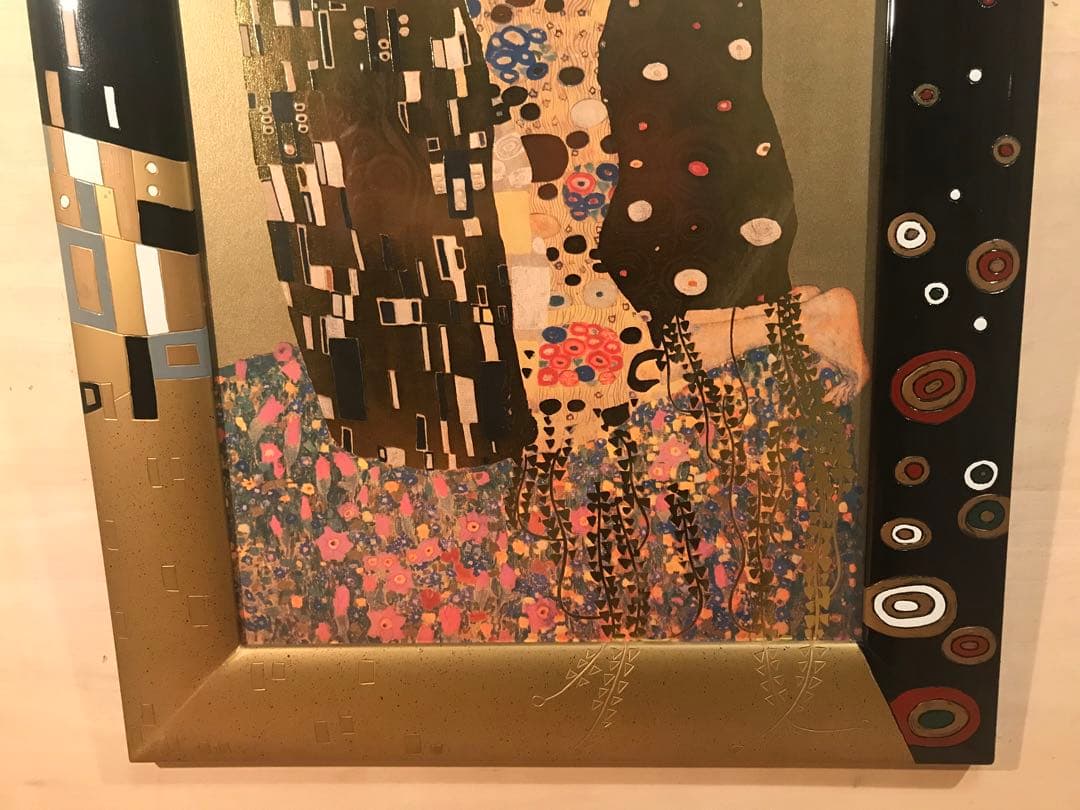 クリムト　「接吻」　ジークレー＋シルクスクリーン金箔加工　サイン無し