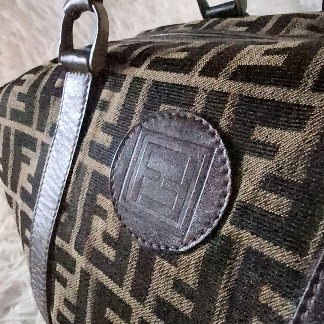 FENDIフェンディ ズッカ柄 キャンバス×レザー ハンドバッグ ボストンバッグ