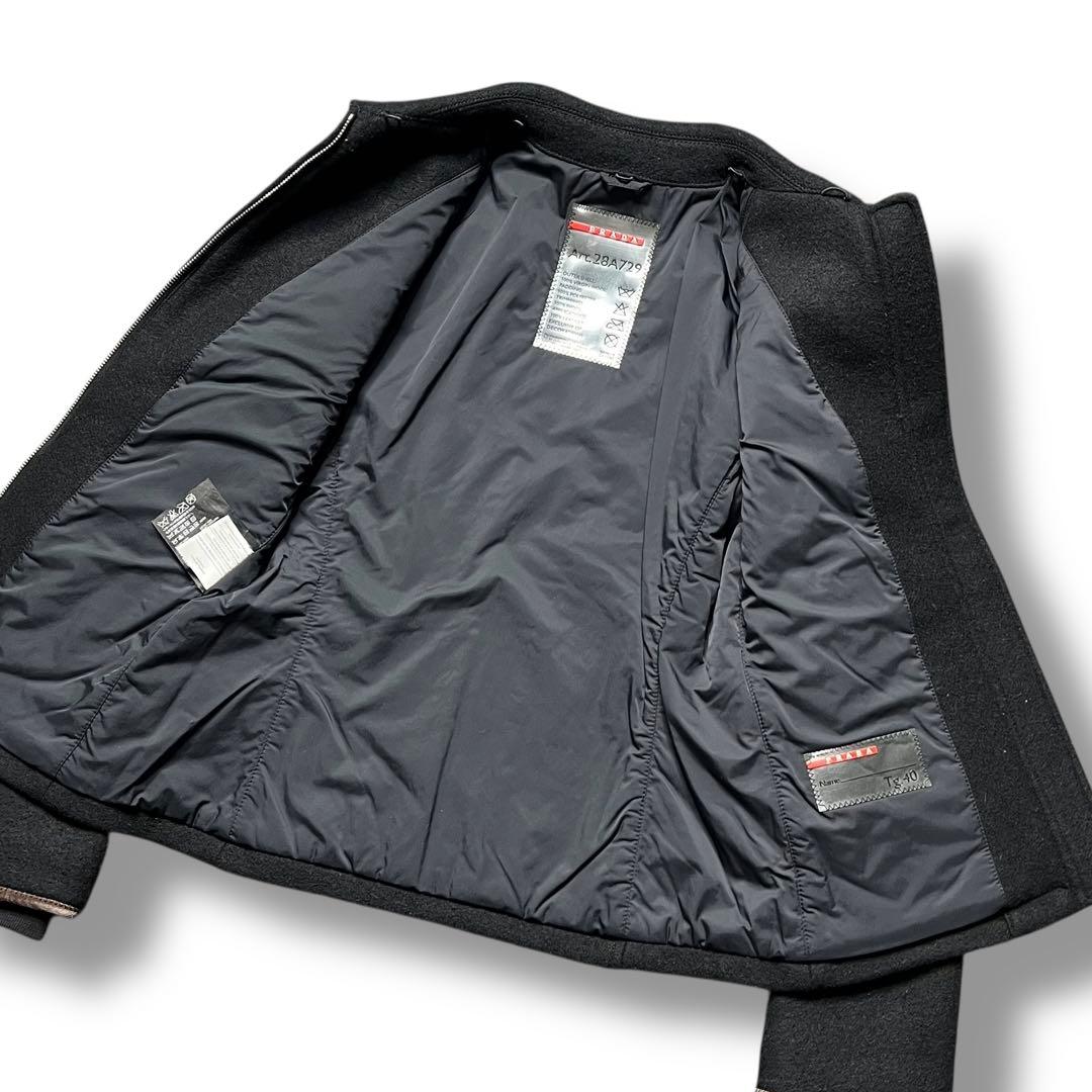 美品 PRADA archive エルボーパッチ ウール ブルゾン アウター