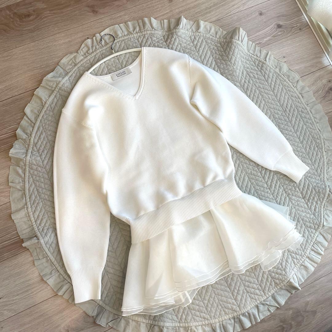 美品♡定価3.7万　フリリードッキングチュニックワンピース　白