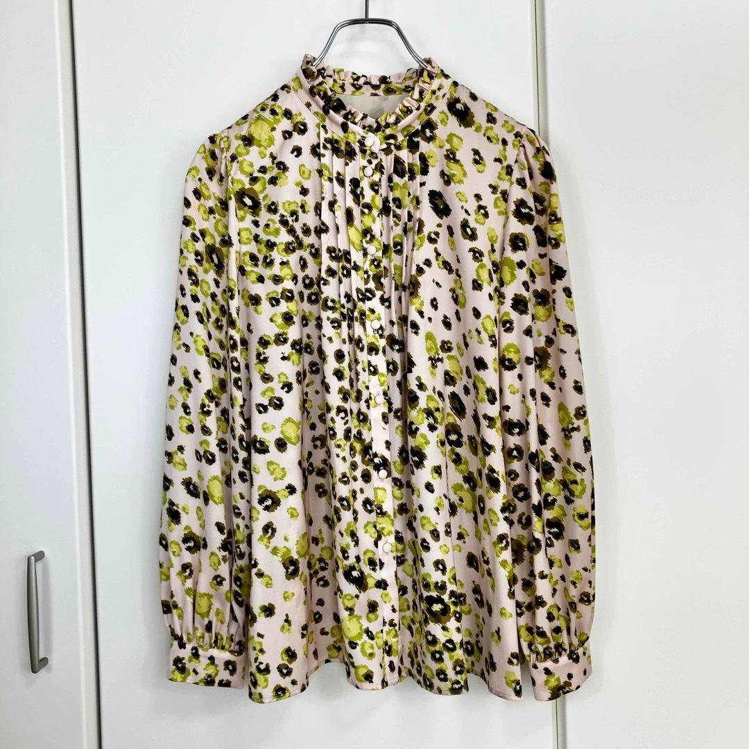 24SS アナイ レオパードプリントスタンドフリル ブラウス サイズ36