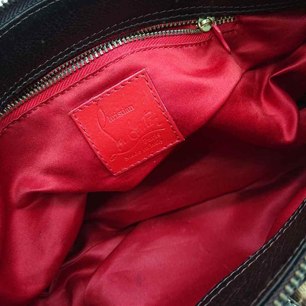 ★クリスチャンルブタンレオパード柄 レザー チェーンショルダーバッグ レディース