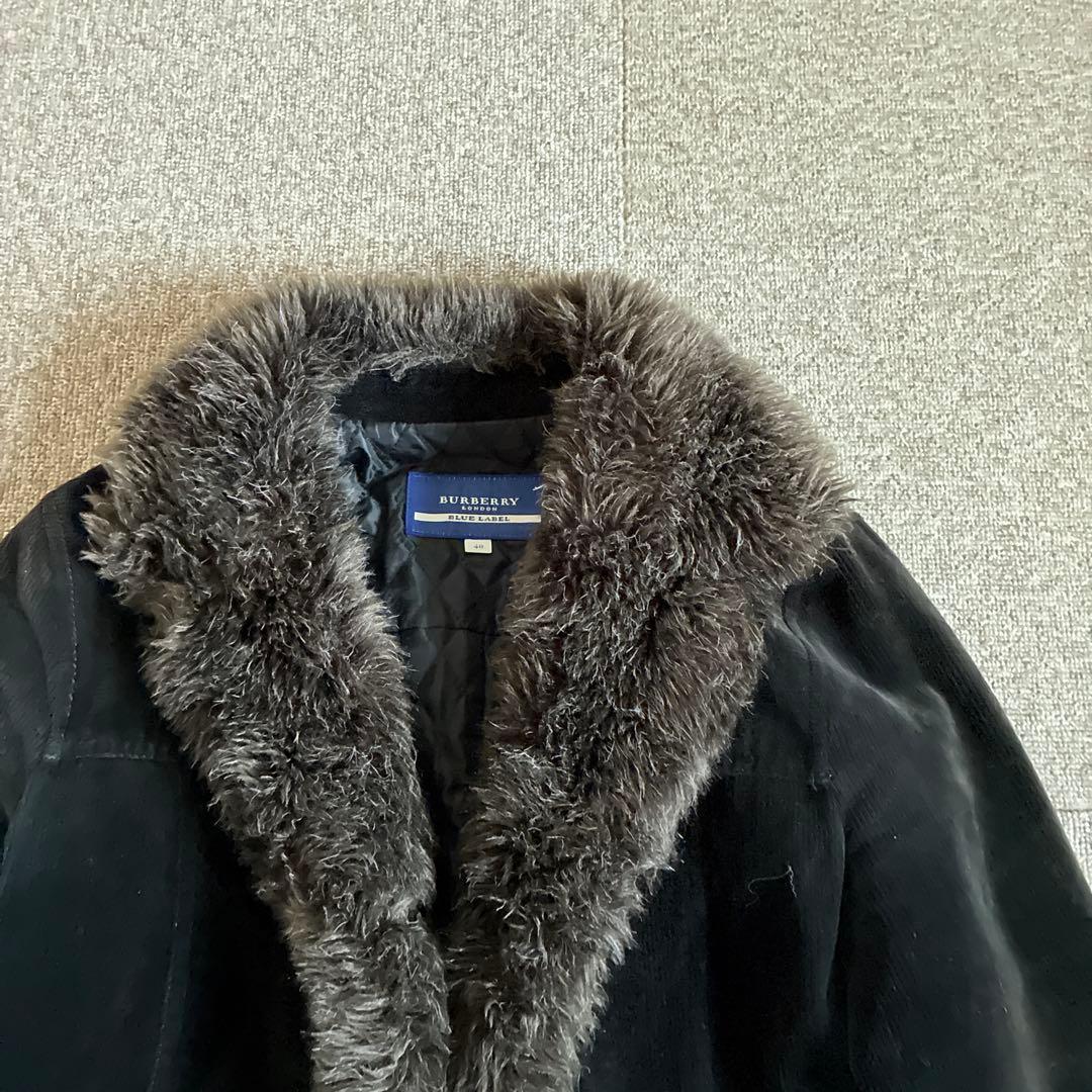 BURBERRY BLUE LABEL ブラックファーコート サイズ40