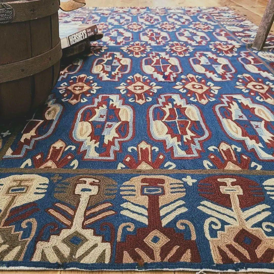 【はる】80s 総刺繍！ ヴィンテージ タペストリー ヴィンテージラグ