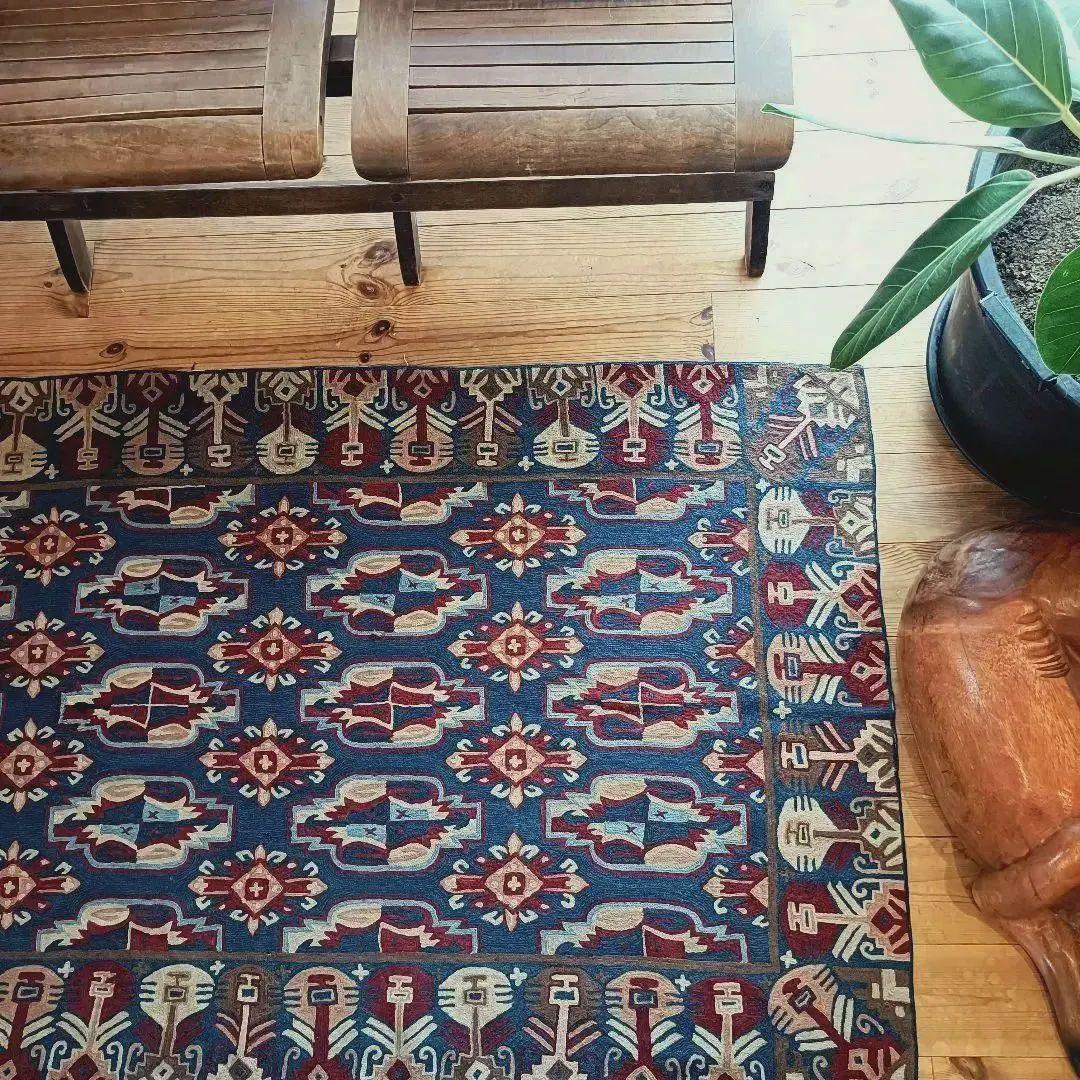 【はる】80s 総刺繍！ ヴィンテージ タペストリー ヴィンテージラグ