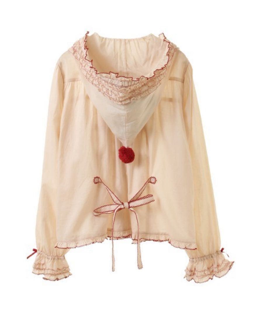 ピンクハウス サンタフード付きローンブラウス キナリ