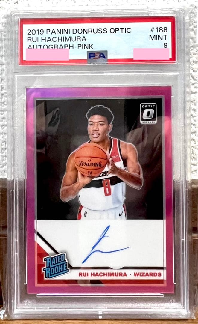 八村塁 optic pink prizm RC auto /25シリ PSA9