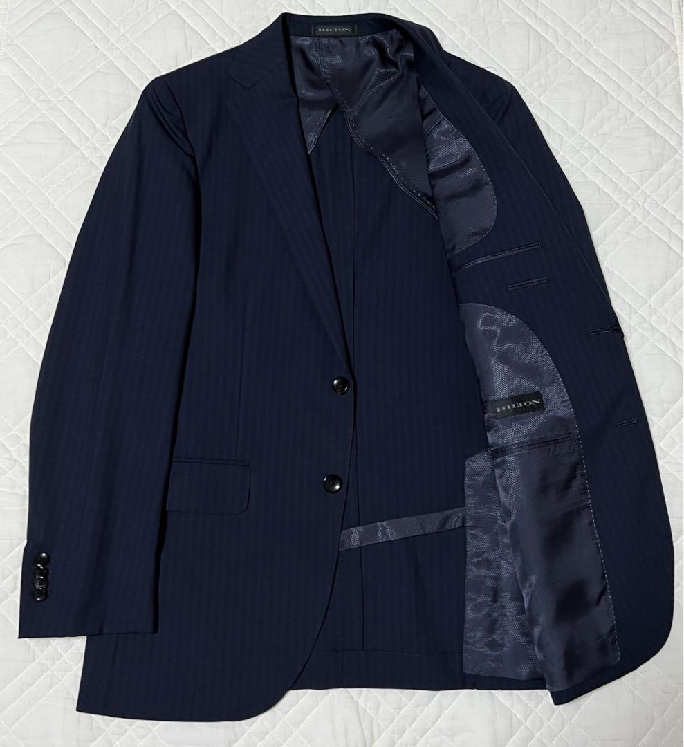 新品 タグ付き HILTON スーツ COLOMBO ブルー ストライプ