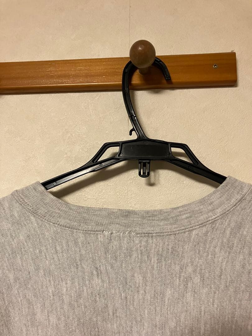 タグ無しチャンピオンリバースウィーブ　トレーナー3段プリント グレー