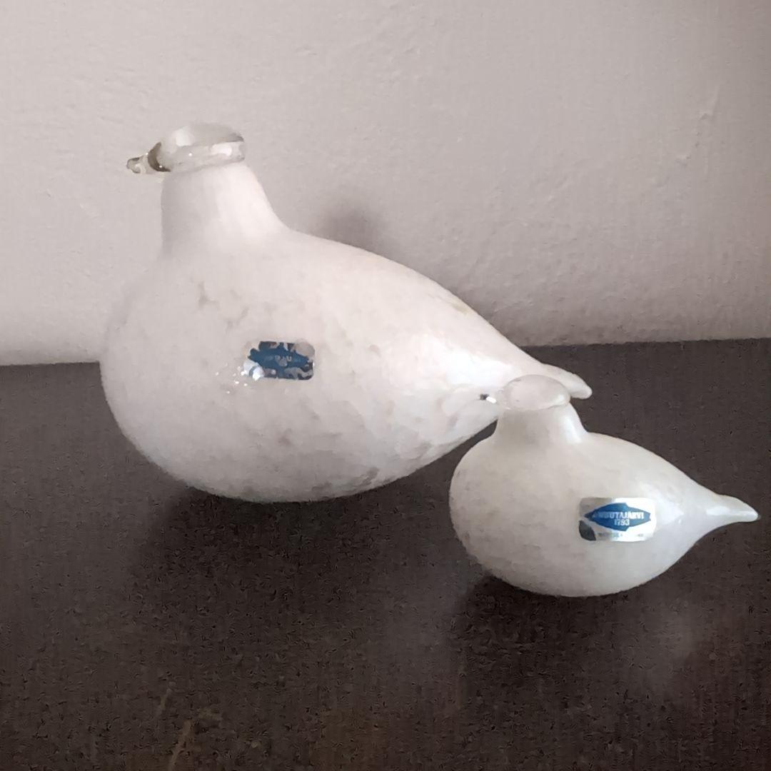 ヌータヤルヴィ　バード　アートガラス　置物　フィンランド　北欧ヴィンテージ　2個