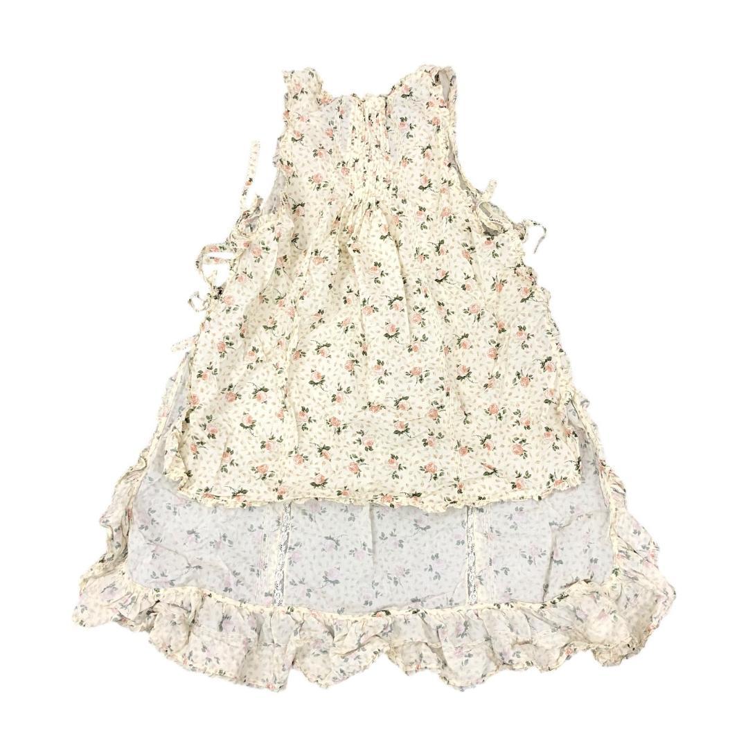 PINK HOUSE ピンクハウス エプロンタブリエ 花柄 フリル ベージュ系