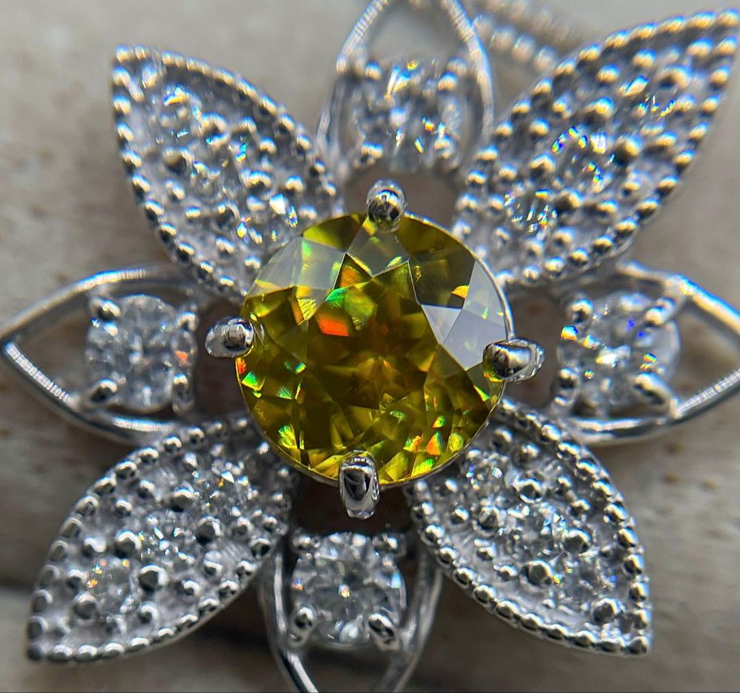 専用JA90★高級 スフェーン1.02ct ダイヤ ヘッド 鑑別書付