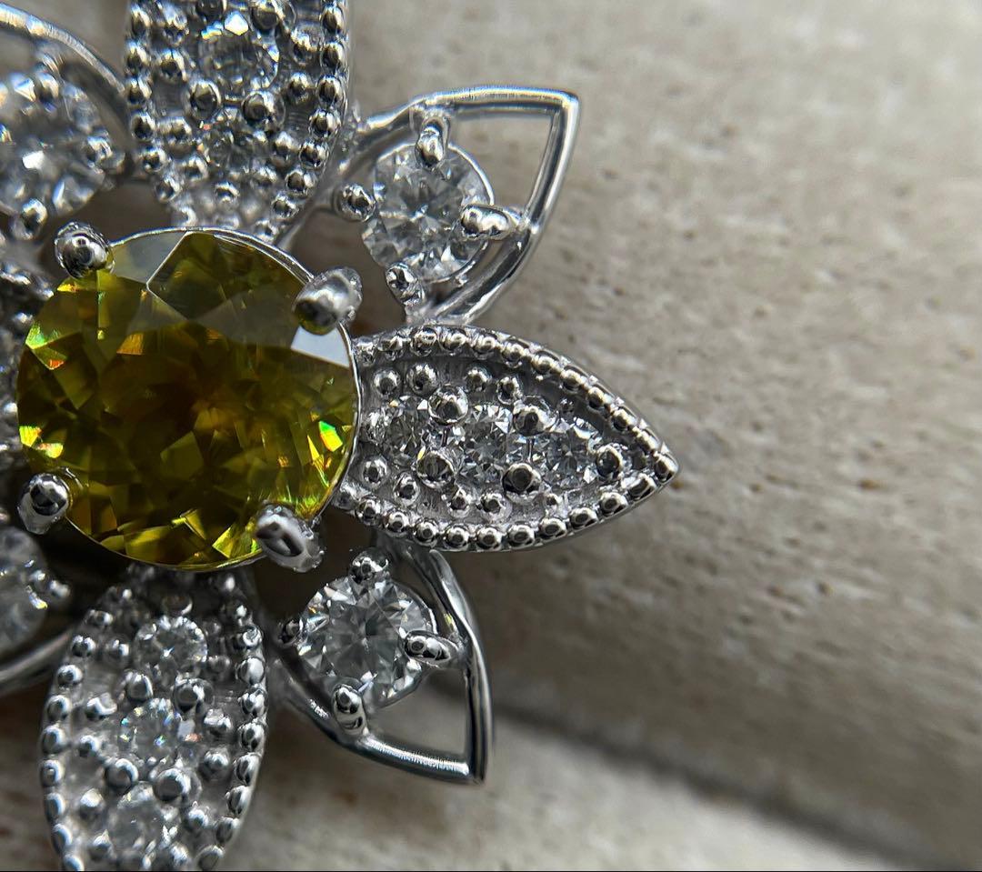 専用JA90★高級 スフェーン1.02ct ダイヤ ヘッド 鑑別書付