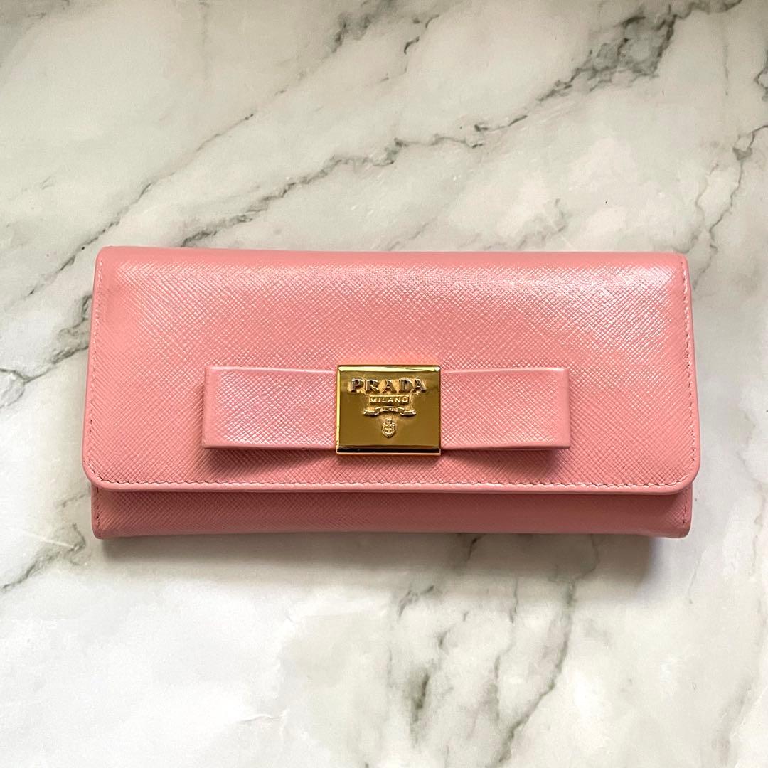 PRADA プラダ サフィアーノ　リボン　フィオッコ　長財布　0116-③