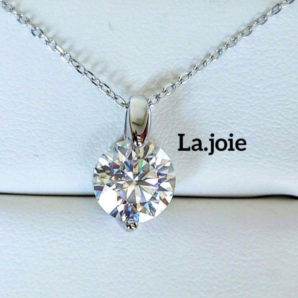 最高品質 【3ct】 モアサナイト 人工ダイヤ 一粒ダイヤ ネックレス