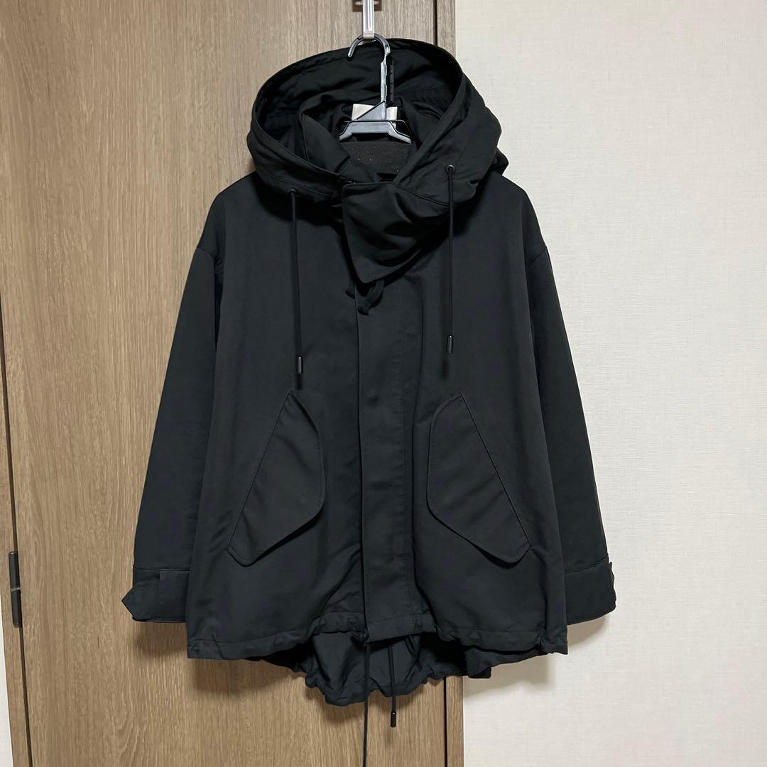 別注 the reracs ドロップショルダー モッズコート ブラック34