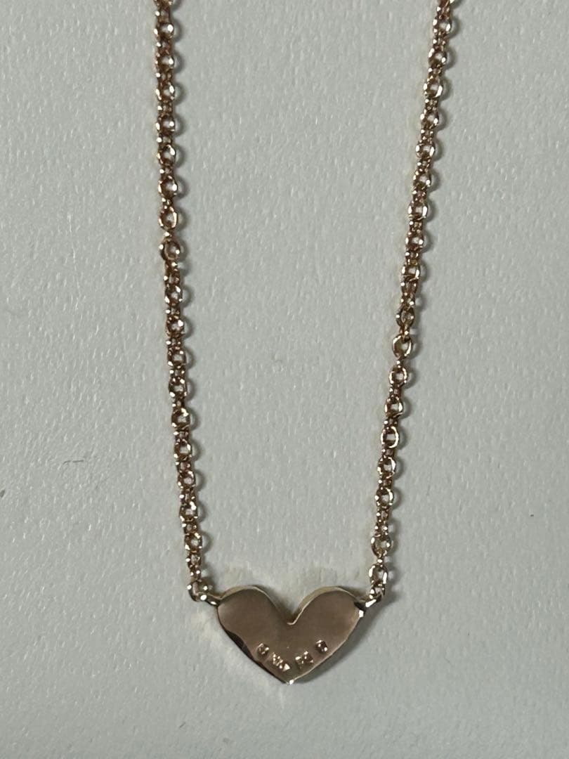 K10PG ダイヤ　ハート　ネックレス