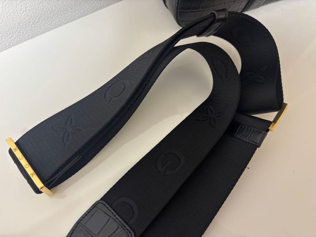 GOLDEN CONCEPT ブリーフケース 黒 クロコ調エンボスレザー 美品