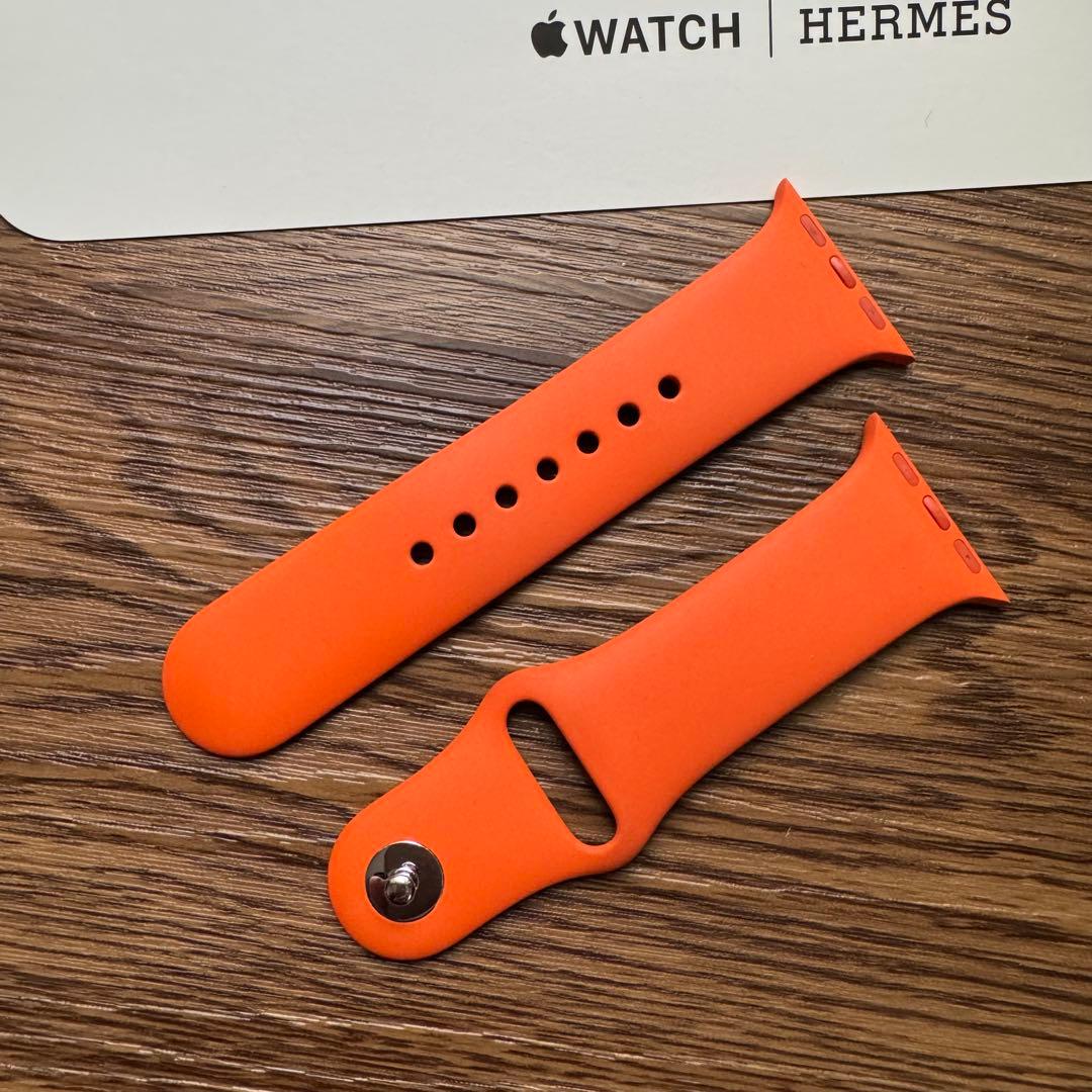 2492 Apple Watch エルメス　オレンジ　スポーツバンド　ラバー