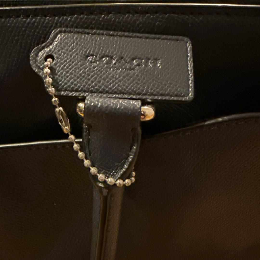 COACH コーチ レザートートバッグ ブラック｜上質レザー ビジネス／大容量