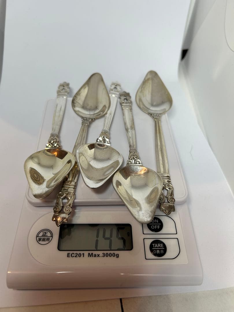 純銀ティースプーン　ジョージジェンセン エコーン 5本 Mappin&Webb箱