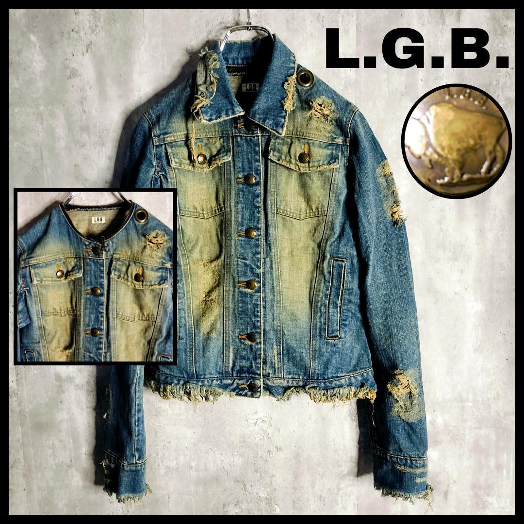 【 00s・y2k】ルグランブルー 破壊加工 デタッチャブル襟 Gジャン 1