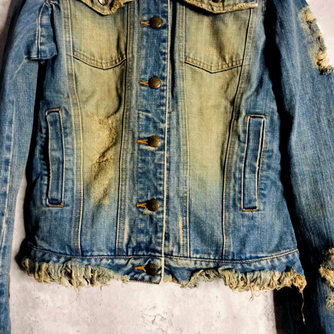 【 00s・y2k】ルグランブルー 破壊加工 デタッチャブル襟 Gジャン 1