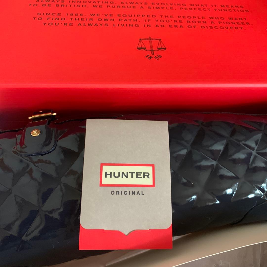 ハンター　レインブーツ　グロス　キルティング　トール　UK3 ネイビー