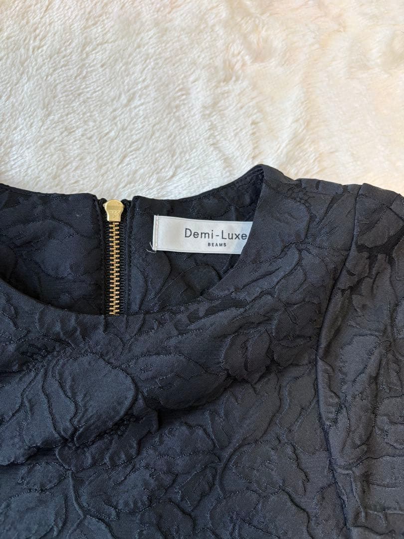 美品✨【デミルクスビームス】ジャガードAライン　フレア　ワンピース36