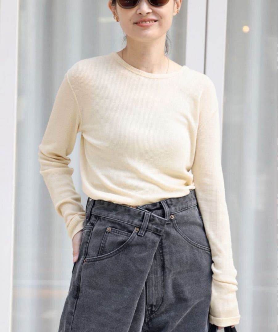 極美品✨DEUXIEME CLASSE テレコ ロングスリーブ プルオーバー長袖